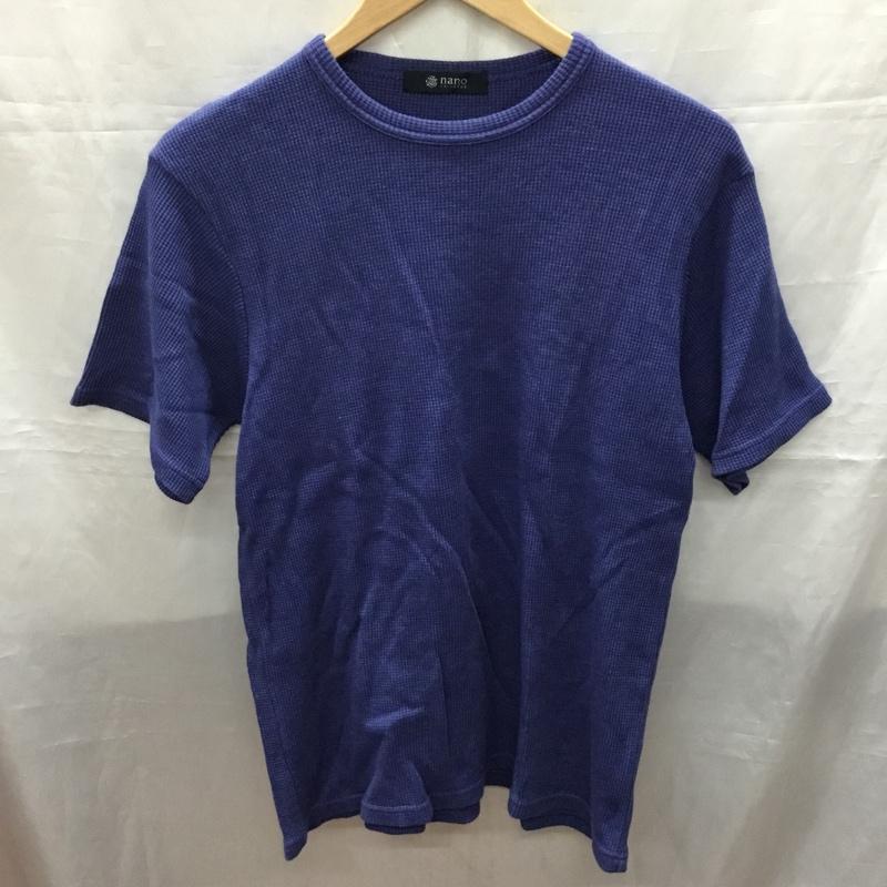 ナノユニバース nano・universe Tシャツ 半袖 672-0124062 クルーネック ワッフル M 無地 青 / ブルー /  メンズ USED 古着 中古 10119330