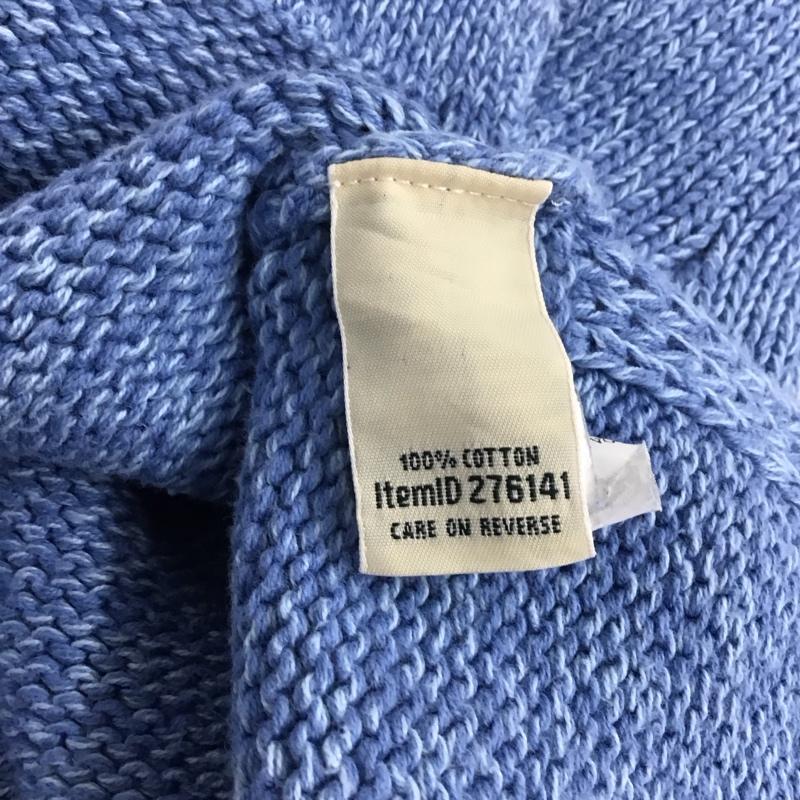 エルエルビーン L.L.Bean ニット、セーター 長袖 276141 キーネック M 無地 青 / ブルー /  レディース USED 古着 中古 10138946