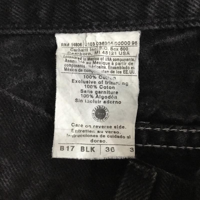 カーハート Carhartt パンツ デニム、ジーンズ デニムパンツ ストレートパンツ ワイドパンツ カジュアルパンツ 36 無地 黒 / ブラック /  メンズ USED 古着 中古 10110019