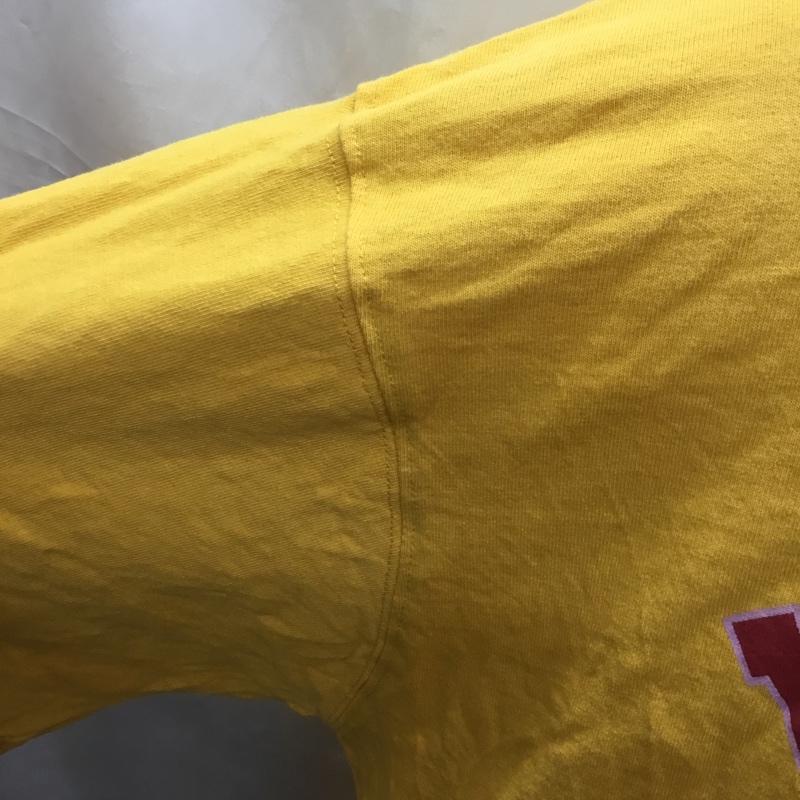 ミシママート MISHIMA MART カットソー 半袖 L ロゴ、文字 黄 / イエロー /  メンズ USED 古着 中古 10114114