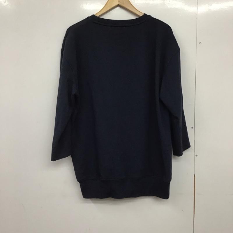 ビーミングライフストアバイビームス B:MING LIFESTORE by BEAMS トレーナー 七分袖 スウェット 裏毛 XL プリント 紺 / ネイビー /  メンズ USED 古着 中古 10146355