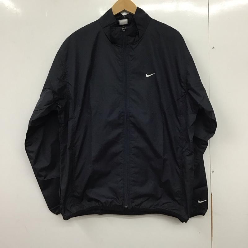 ナイキ NIKE ジャケット、上着 ジャンパー、ブルゾン ジップアップジャケット ナイロンジャケット アウター XL ロゴ、文字 紺 / ネイビー /  メンズ USED 古着 中古 10150748