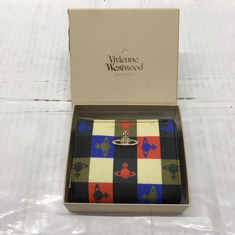ヴィヴィアンウエストウッド Vivienne Westwood 財布 二つ折り がま口 オーブ 箱有 チェック マルチカラー / マルチカラー /  レディース USED 古着 中古 10120899