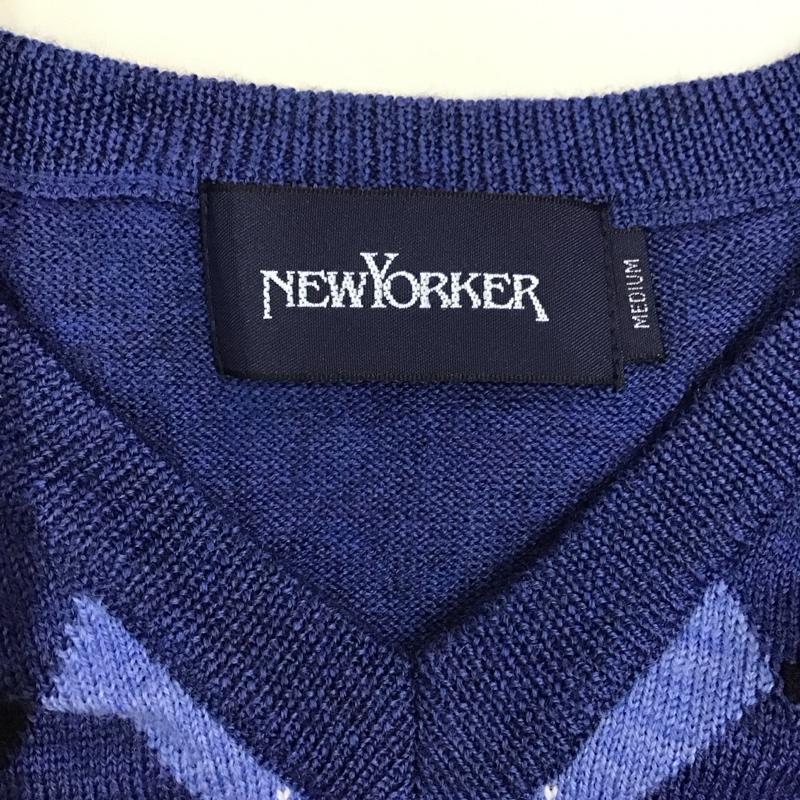 ニューヨーカー NEWYORKER ベスト ベスト ニットベスト ノースリーブニット Vネック M プリント マルチカラー / マルチカラー /  メンズ USED 古着 中古 10116265