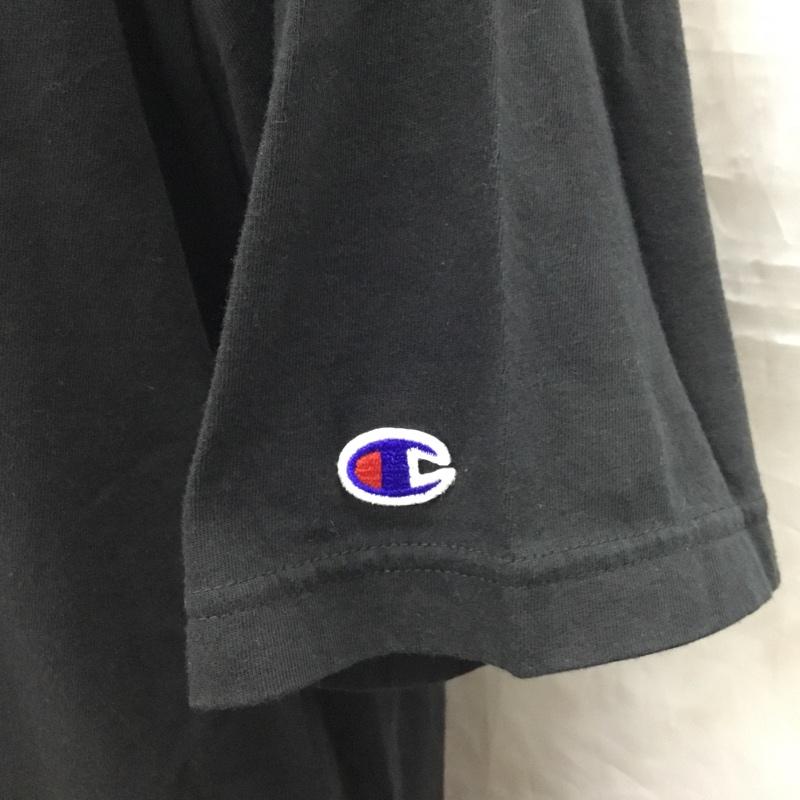 チャンピオン Champion Tシャツ 半袖 C3-P300 ショートスリーブTシャツ クルーネックカットソー XL ロゴ、文字 黒 / ブラック /  メンズ USED 古着 中古 10121069