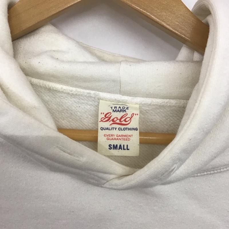 ゴールド GOLD パーカー 長袖 長袖パーカー プルオーバーパーカー スウェット S 無地 白 / ホワイト /  メンズ USED 古着 中古 10145937