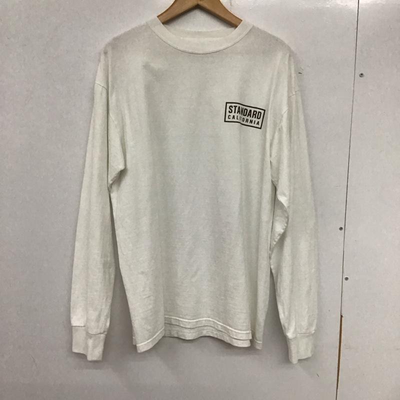 スタンダード カリフォルニア STANDARD CALIFORNIA Tシャツ 長袖 L ロゴ、文字 X プリント 白 / ホワイト /  メンズ USED 古着 中古 10134814