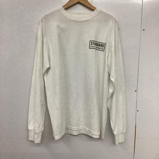スタンダード カリフォルニア STANDARD CALIFORNIA Tシャツ 長袖 L ロゴ、文字 X プリント 白 / ホワイト /  メンズ USED 古着 中古 10134814