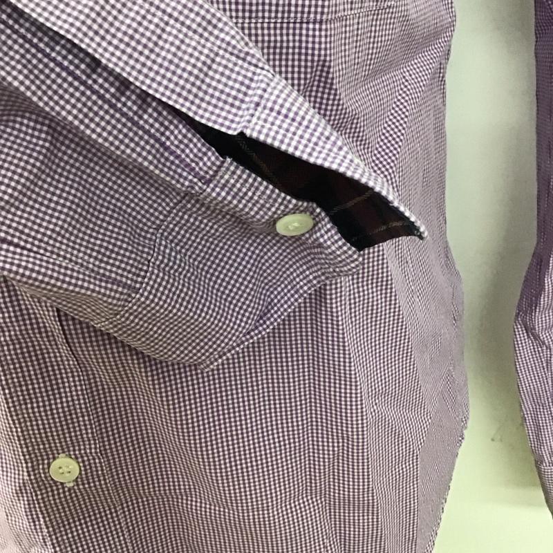 コムデギャルソンオム COMME des GARCONS HOMME シャツ、ブラウス 長袖 ボタンダウンシャツ M チェック 白 / ホワイト / X 紫 / パープル /  メンズ USED 古着 中古 10128263