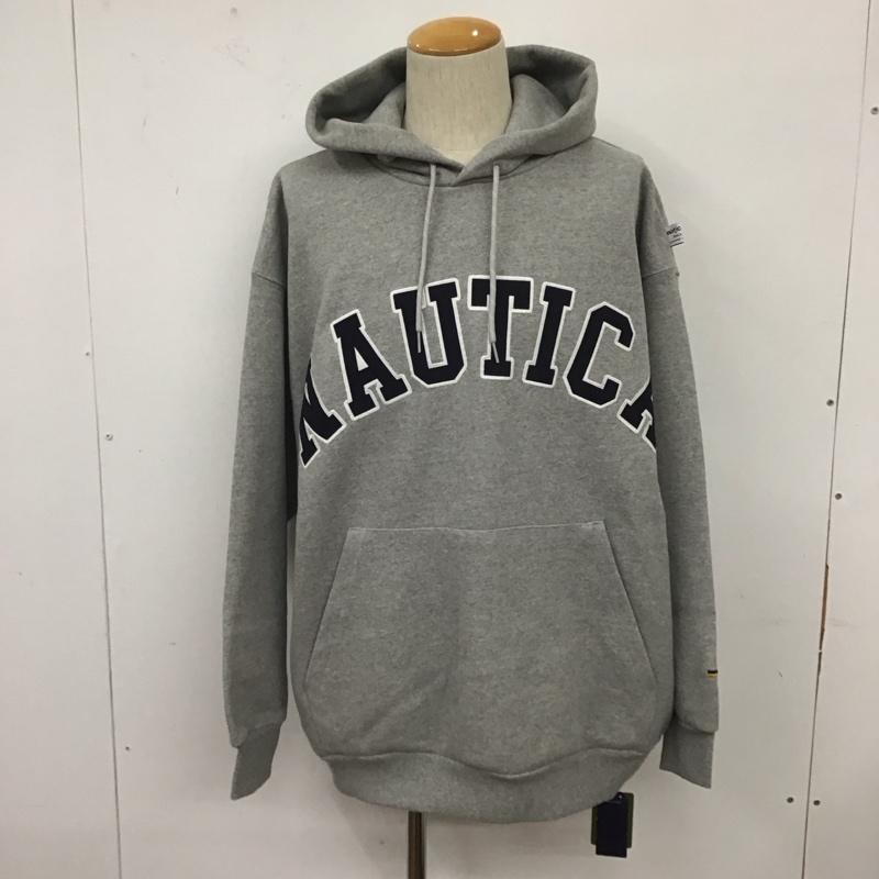 ノーティカ NAUTICA パーカー 長袖 223-1249 Arch logo sweat Hoodie プルオーバー タグ付き M ロゴ、文字 灰 / グレー /  メンズ USED 古着 中古 10110951