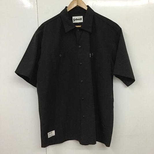 ショット schott シャツ、ブラウス 半袖 半袖シャツ 無地シャツ ポケットシャツ XL ロゴ、文字 黒 / ブラック /  メンズ USED 古着 中古 10131252