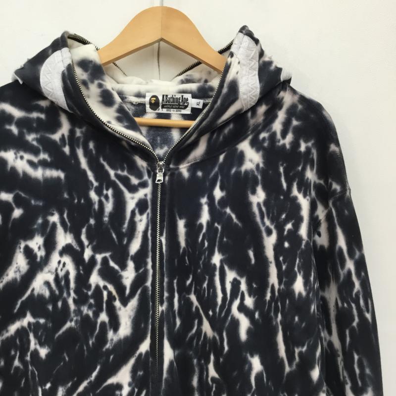 アベイシングエイプ A BATHING APE パーカー 長袖 001ZPF301019X タイダイ　シャークパーカー XL  黒 / ブラック / X 白 / ホワイト /  メンズ USED 古着 中古 10142323