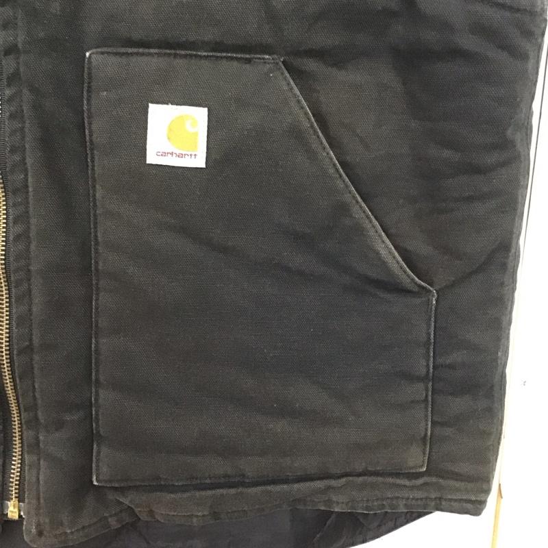 カーハート Carhartt ベスト ベスト ジップアップベスト ノースリーブカットソー アウター L ロゴ、文字 ダークグレー / ダークグレー /  メンズ USED 古着 中古 10146983