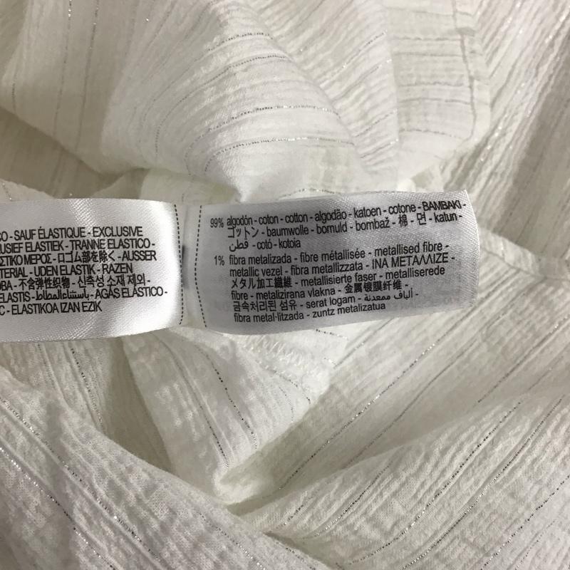 ザラ ZARA シャツ、ブラウス 長袖 8741 028 250 ラメ スタンドカラー L 無地 白 / ホワイト /  レディース USED 古着 中古 10122022