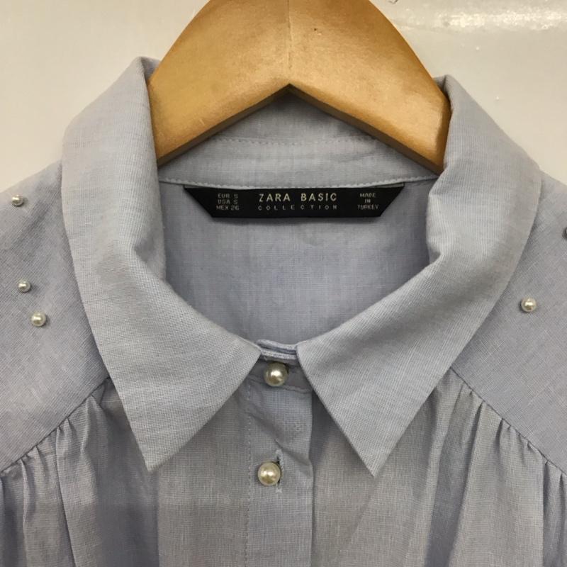 ザラ ZARA シャツ、ブラウス 長袖 S 無地 水色 / ライトブルー /  レディース USED 古着 中古 10151197
