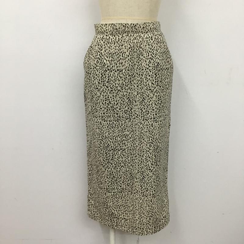 スライ SLY スカート ロングスカート 030daa31-4410 JENALEOPARDミディアムスカート タイトスカート バックスリット 1 ヒョウ柄・レオパード柄 黒 / ブラック / X ベージュ / ベージュ /  レディース USED 古着 中古 10105651