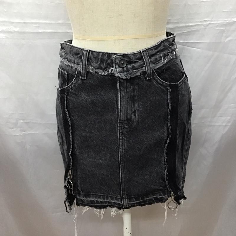 ザラベーシック ZARA BASIC スカート ひざ丈スカート デニムスカート XS 無地 黒 / ブラック /  レディース USED 古着 中古 10116769