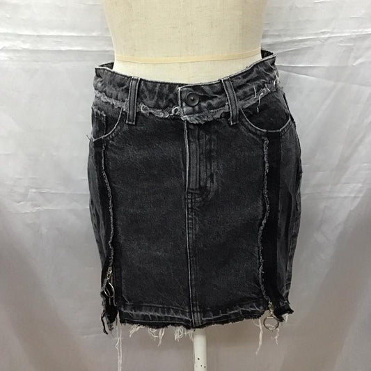 ザラベーシック ZARA BASIC スカート ひざ丈スカート デニムスカート XS 無地 黒 / ブラック /  レディース USED 古着 中古 10116769