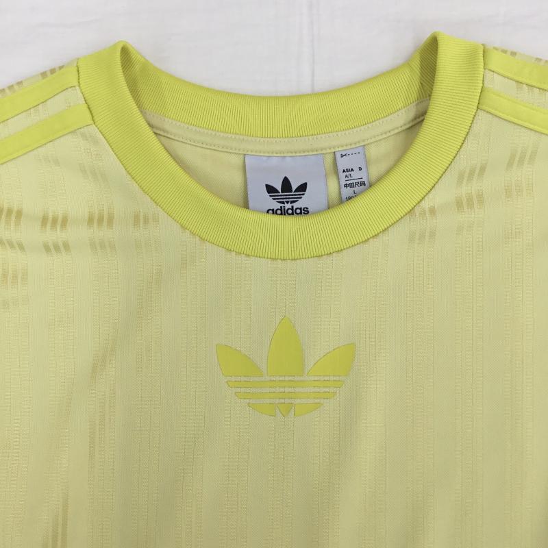 アディダス adidas Tシャツ 半袖 JP1026 XL ロゴ、文字 黄 / イエロー /  メンズ USED 古着 中古 10144405