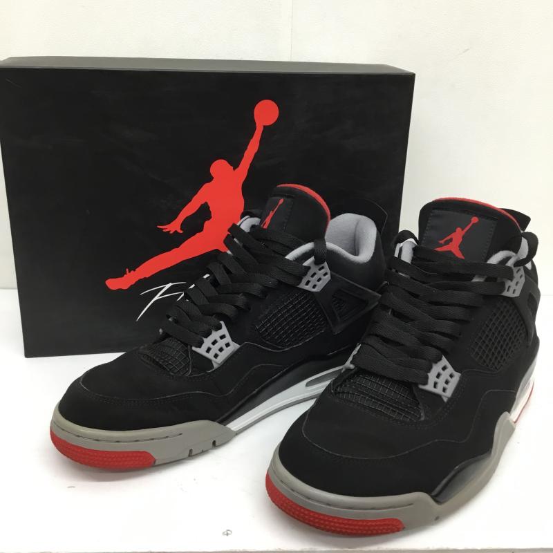 ナイキ NIKE スニーカー スニーカー AIR JORDAN 4 RETRO 308497-060 28.0cm 無地 黒 / ブラック / X 灰 / グレー / X 赤 / レッド /  メンズ USED 古着 中古 10123117