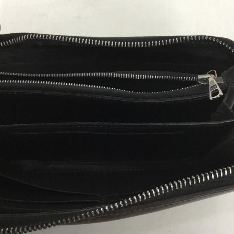 バックラッシュ BACKLASH 財布 長財布 ラウンドファスナー レザー 無地 茶 / ブラウン /  メンズ USED 古着 中古 10138014