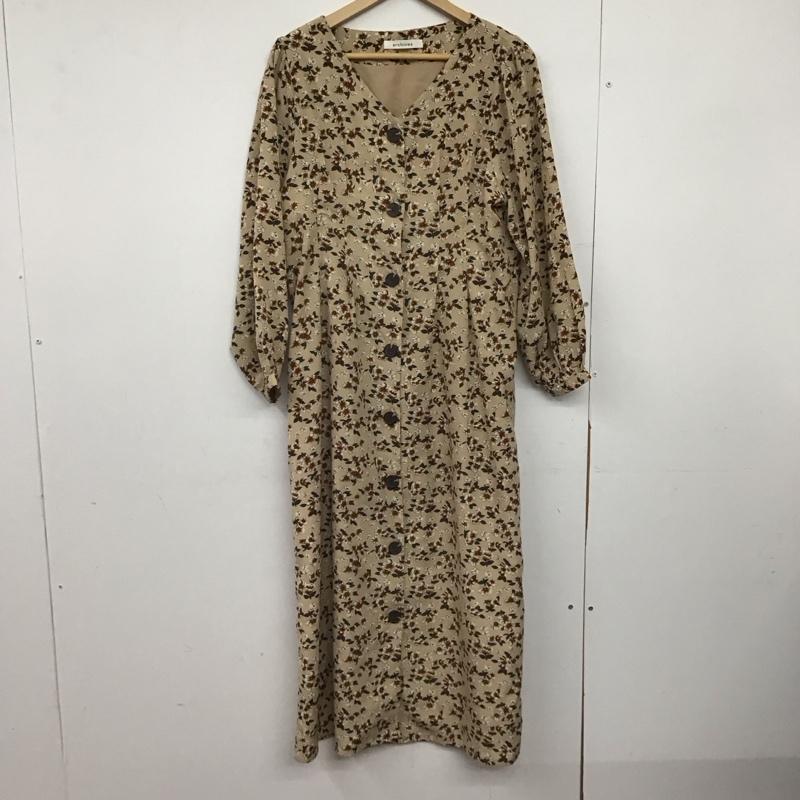 アルシーヴ archives ワンピース ロングスカート 長袖ロングワンピース ノーカラーシャツワンピース フレアスカート M プリント マルチカラー / マルチカラー /  レディース USED 古着 中古 10147885