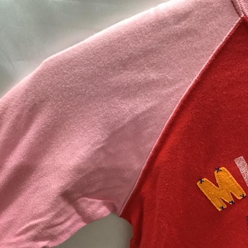 ミキハウス MIKIHOUSE Tシャツ 長袖 13-5224-238 ラグランスリーブ キッズ 120cm 120cm ロゴ、文字 桃 / ピンク / X 赤 / レッド /  ガールズ USED 古着 中古 10116901
