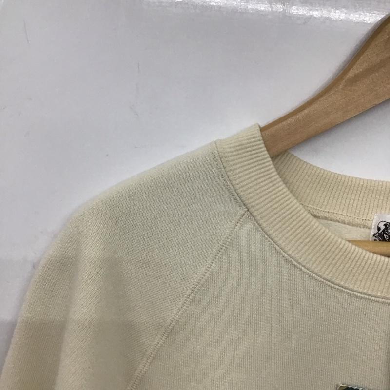 アベイシングエイプ A BATHING APE トレーナー 長袖 長袖トレーナー スウェット クルーネック プルオーバー L ロゴ、文字 アイボリー / アイボリー /  メンズ USED 古着 中古 10138780
