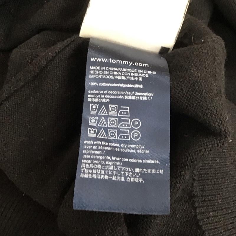トミーヒルフィガー TOMMY HILFIGER ニット、セーター 長袖 78B9263 クルーネック XXL ワンポイント 黒 / ブラック /  メンズ USED 古着 中古 10112933