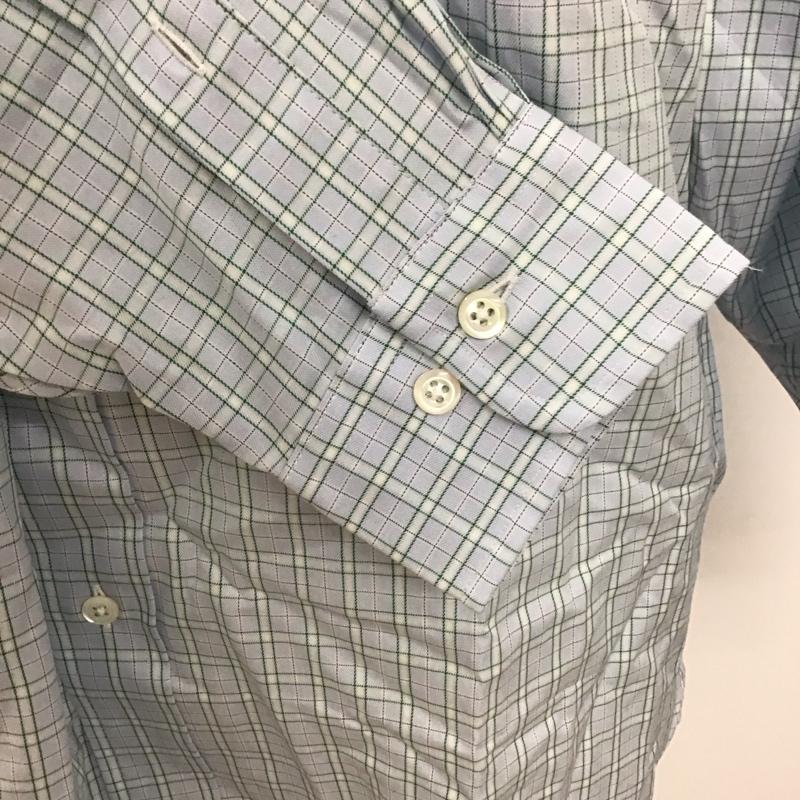 ブルックスブラザーズ BROOKS BROTHERS シャツ、ブラウス 長袖 ボタンダウン M チェック 水色 / ライトブルー / X 白 / ホワイト / X 緑 / グリーン / X 黒 / ブラック /  メンズ USED 古着 中古 10111251