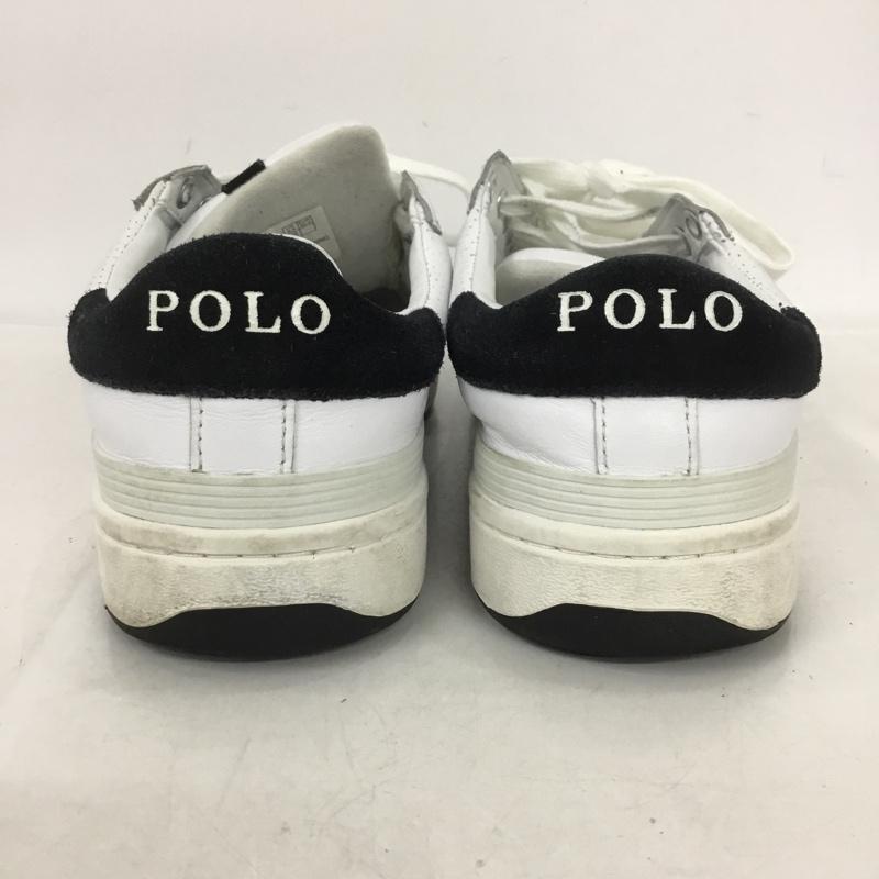 ポロバイラルフローレン Polo by RALPH LAUREN スニーカー スニーカー 13297 ローカット UK6.5 US：7.5 ロゴ、文字 白 / ホワイト / X 黒 / ブラック /  メンズ USED 古着 中古 10136295