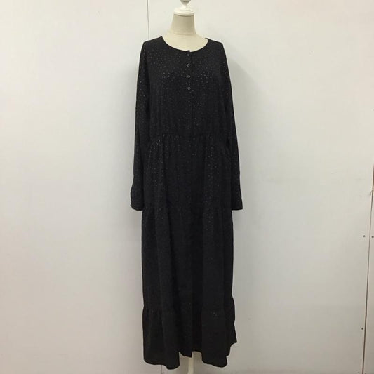 ニコアンド niko and... ワンピース ロングスカート MN81TH01AD 長袖 ティアード 4 総柄 黒 / ブラック /  レディース USED 古着 中古 10118802