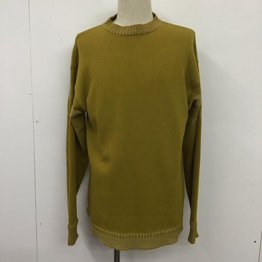 バーンズアウトフィッターズ BARNS OUTFITTERS ニット、セーター 長袖 長袖ニットカットソー ニット セーター クルーネックニット 2 無地 黄 / イエロー /  メンズ USED 古着 中古 10107017