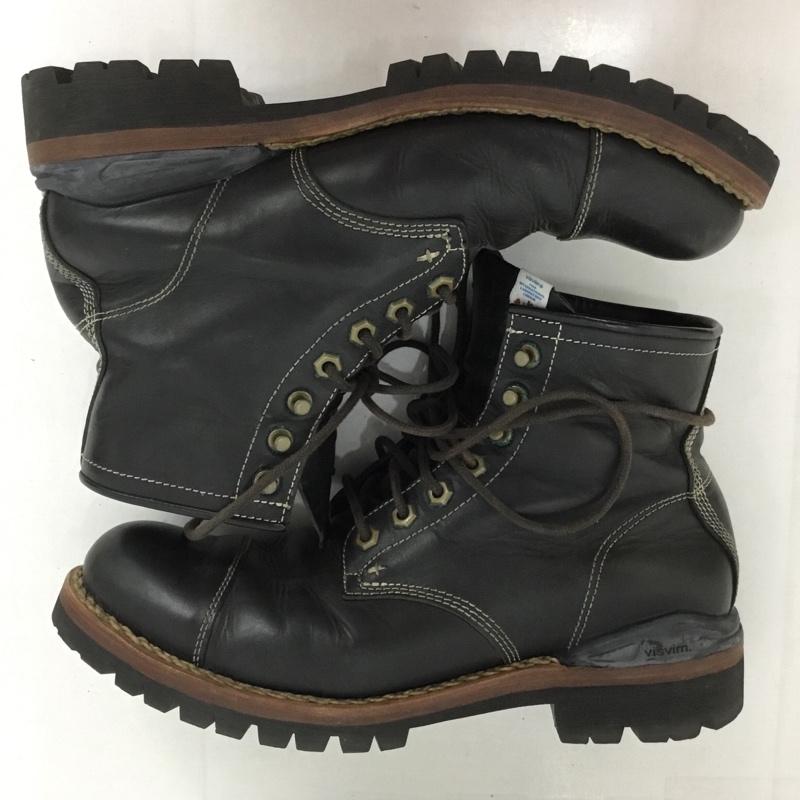 ビズビム VISVIM ブーツ ショートブーツ US10 レザー レースアップ US：10 無地 黒 / ブラック /  メンズ USED 古着 中古 10130194