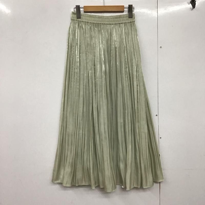 シップス SHIPS スカート ロングスカート 803-32-0248 グリッタープリーツスカート 無地 薄緑 / ライトグリーン /  レディース USED 古着 中古 10142263