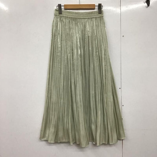 シップス SHIPS スカート ロングスカート 803-32-0248 グリッタープリーツスカート 無地 薄緑 / ライトグリーン /  レディース USED 古着 中古 10142263