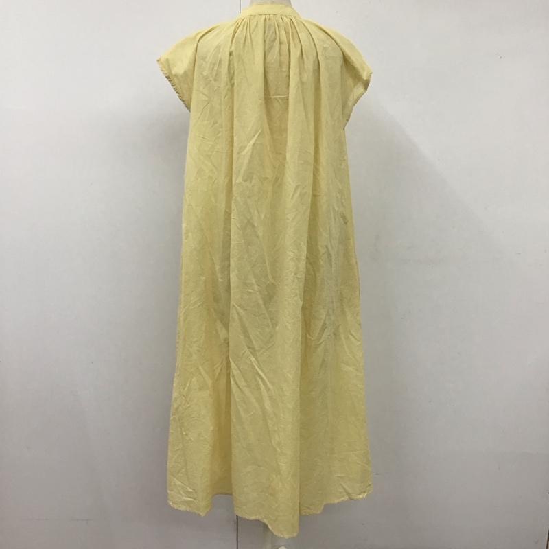 アルエロデザイン ALERODESIGN ワンピース ロングスカート ロングワンピース ノースリーブワンピース フレアスカート M 無地 黄 / イエロー /  レディース USED 古着 中古 10116321
