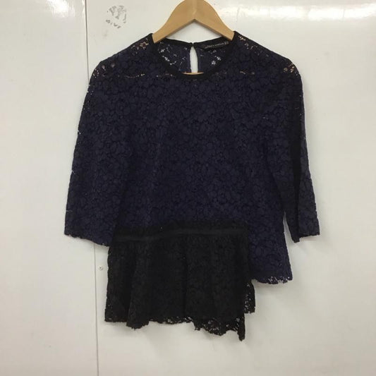 ザラウーマン ZARA WOMAN カットソー 七分袖 XS 無地 紺 / ネイビー /  レディース USED 古着 中古 10129319
