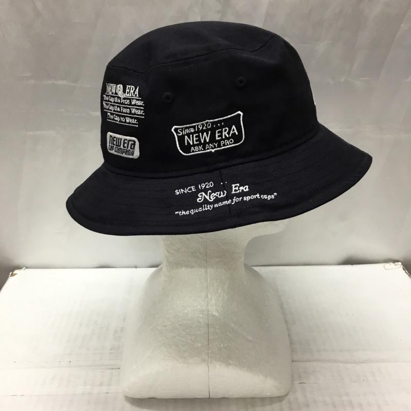 ニューエラ NEW ERA 帽子 ハット バケットハット ロゴ 刺繍 紺 / ネイビー /  メンズ USED 古着 中古 10111055