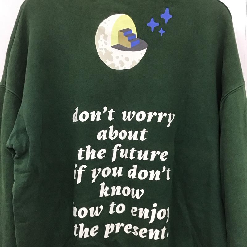 ザラ ZARA トレーナー 長袖 長袖トレーナー スウェット クルーネック プルオーバー M ロゴ、文字 緑 / グリーン /  レディース USED 古着 中古 10144205