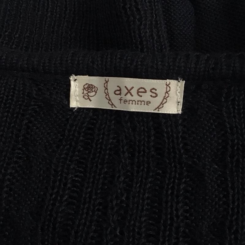 アクシーズファム axes femme カーディガン 七分袖 ロングカーディガン 長袖カットソー 前開カーディガン M 無地 紺 / ネイビー /  レディース USED 古着 中古 10113698
