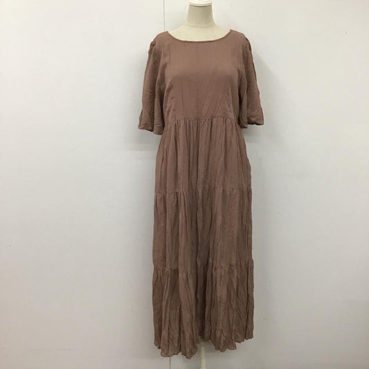 ナチュラルクチュール natural couture ワンピース ロングスカート 半袖 ティアード 後ろリボン FREE 無地 桃 / ピンク /  レディース USED 古着 中古 10115494