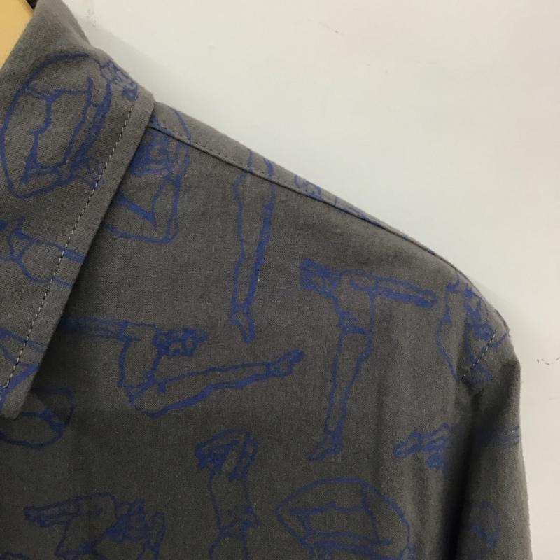 ゴースローキャラバン go slow caravan シャツ、ブラウス 長袖 340231 長袖シャツ プリントシャツ 5 プリント 灰 / グレー /  メンズ USED 古着 中古 10138198