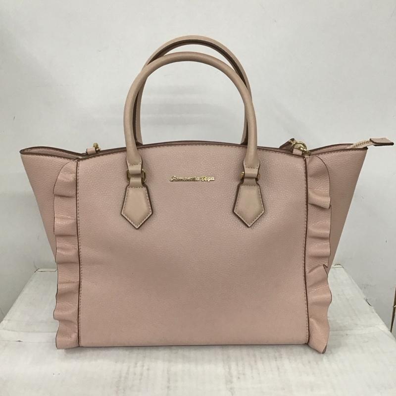 サマンサベガ Samantha Vega ハンドバッグ ハンドバッグ フリル ショルダー 2WAY ロゴ、文字 桃 / ピンク /  レディース USED 古着 中古 10111507