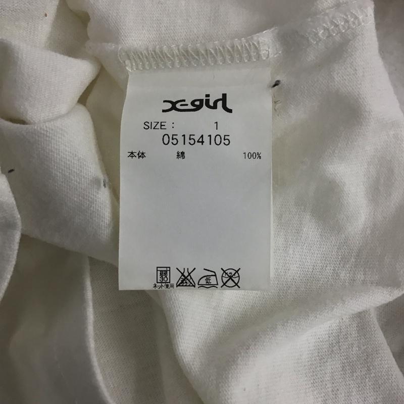 エックスガール X-girl Tシャツ 長袖 05154105 1 プリント 白 / ホワイト /  レディース USED 古着 中古 10133870