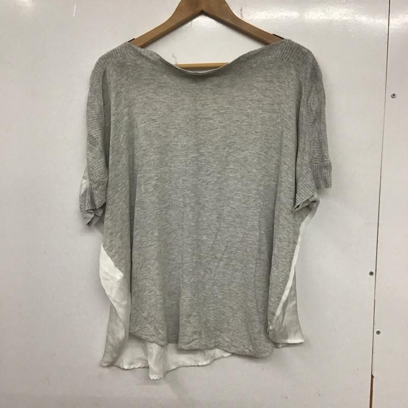 ザラ ZARA カットソー 半袖 5584 027 827 前後切替プルオーバー M 無地 灰 / グレー / X 白 / ホワイト /  レディース USED 古着 中古 10133705