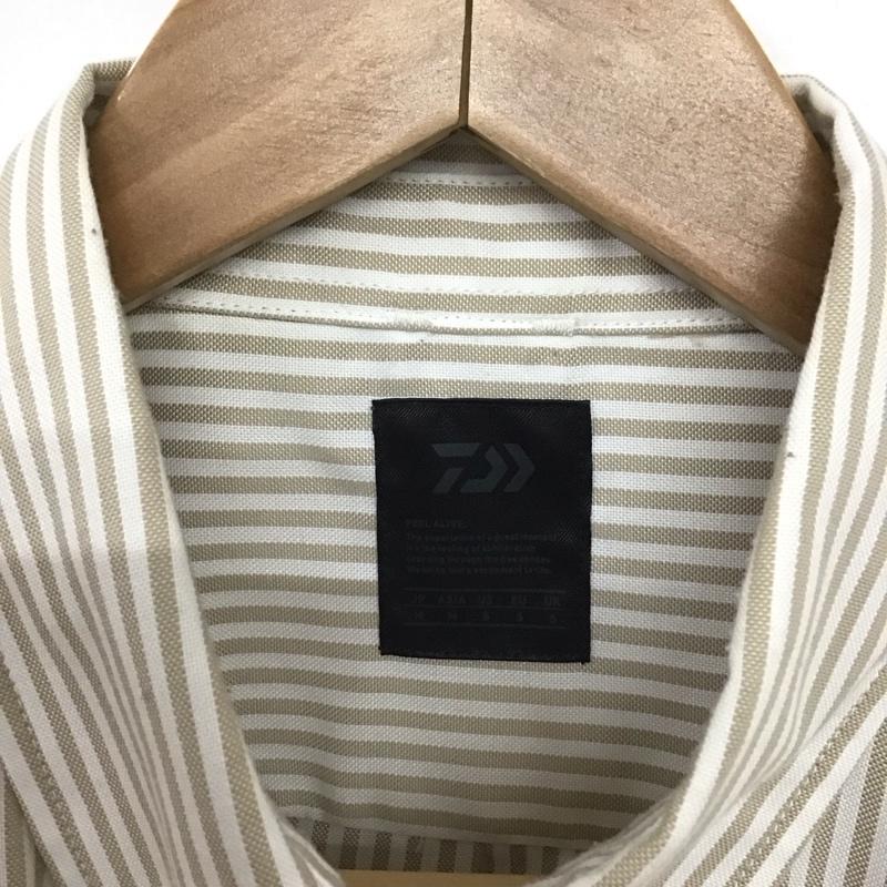 ダイワ ピアサーティナイン DAIWA PIER39 シャツ、ブラウス 長袖 長袖シャツ ストライプシャツ カラーシャツ ボタンダウンシャツ M ストライプ 白 / ホワイト / X ベージュ / ベージュ /  メンズ USED 古着 中古 10142975