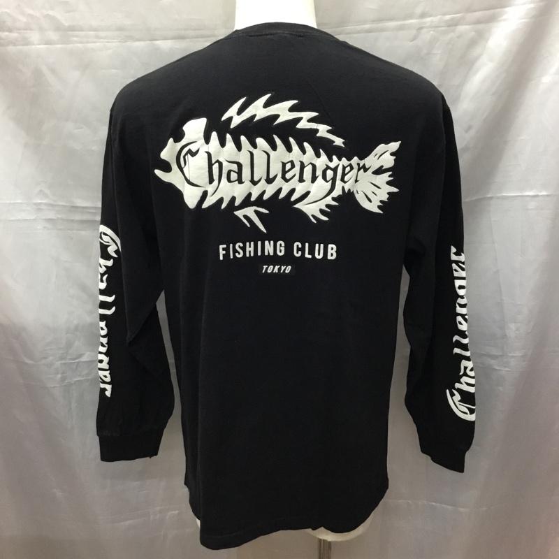 チャレンジャー CHALLENGER カットソー 長袖 長袖カットソー クルーネックカットソー ロングスリーブカットソー プリントTシャツ L ロゴ、文字 黒 / ブラック /  メンズ USED 古着 中古 10112210