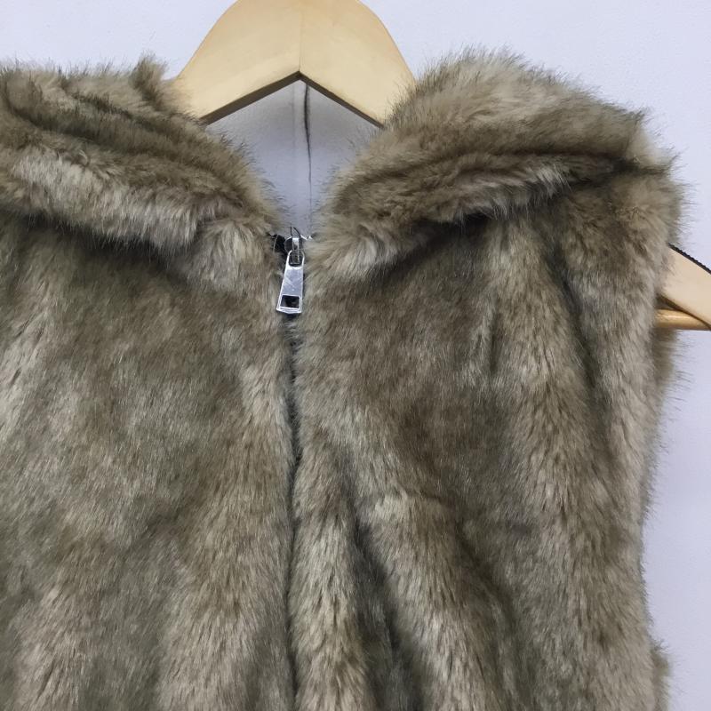 ザラティーアールエフ ZARA TRF ベスト ベスト ファーベスト M 無地 茶 / ブラウン /  レディース USED 古着 中古 10141086