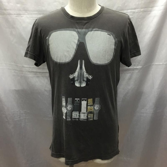 ディーゼル DIESEL Tシャツ 半袖 半袖カットソー プリントTシャツ クルーネックカットソー M プリント チャコールグレー / チャコールグレー /  メンズ USED 古着 中古 10114597